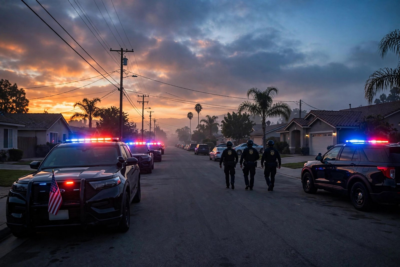 California voter fraud: federal agents at a dawn raid in Los Angeles during Operation Protect the Vote.