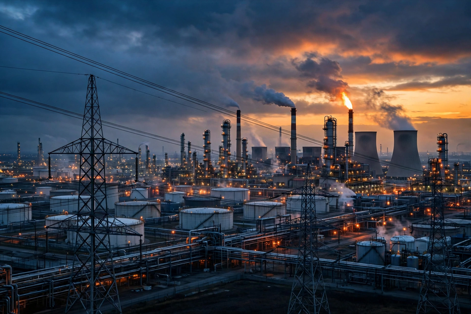 Russia Ukraine energy ceasefire explained — oil refinery and energy infrastructure at dusk