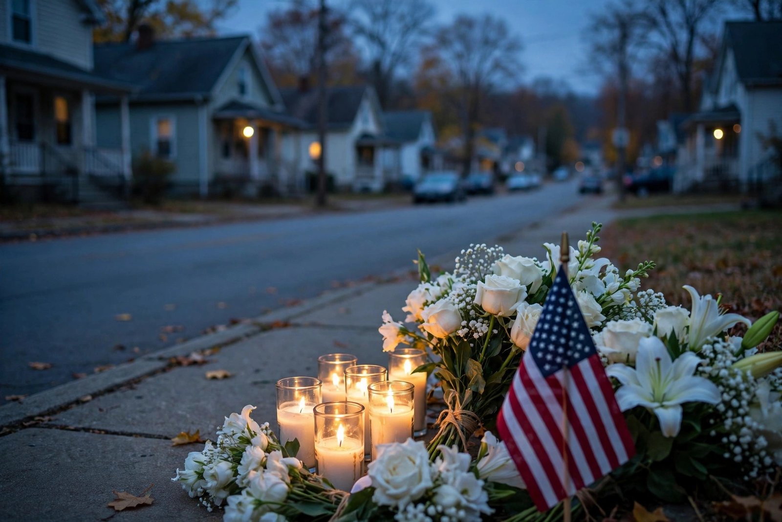 erie mass shooting victims memorial vigil with candles in Pennsylvania