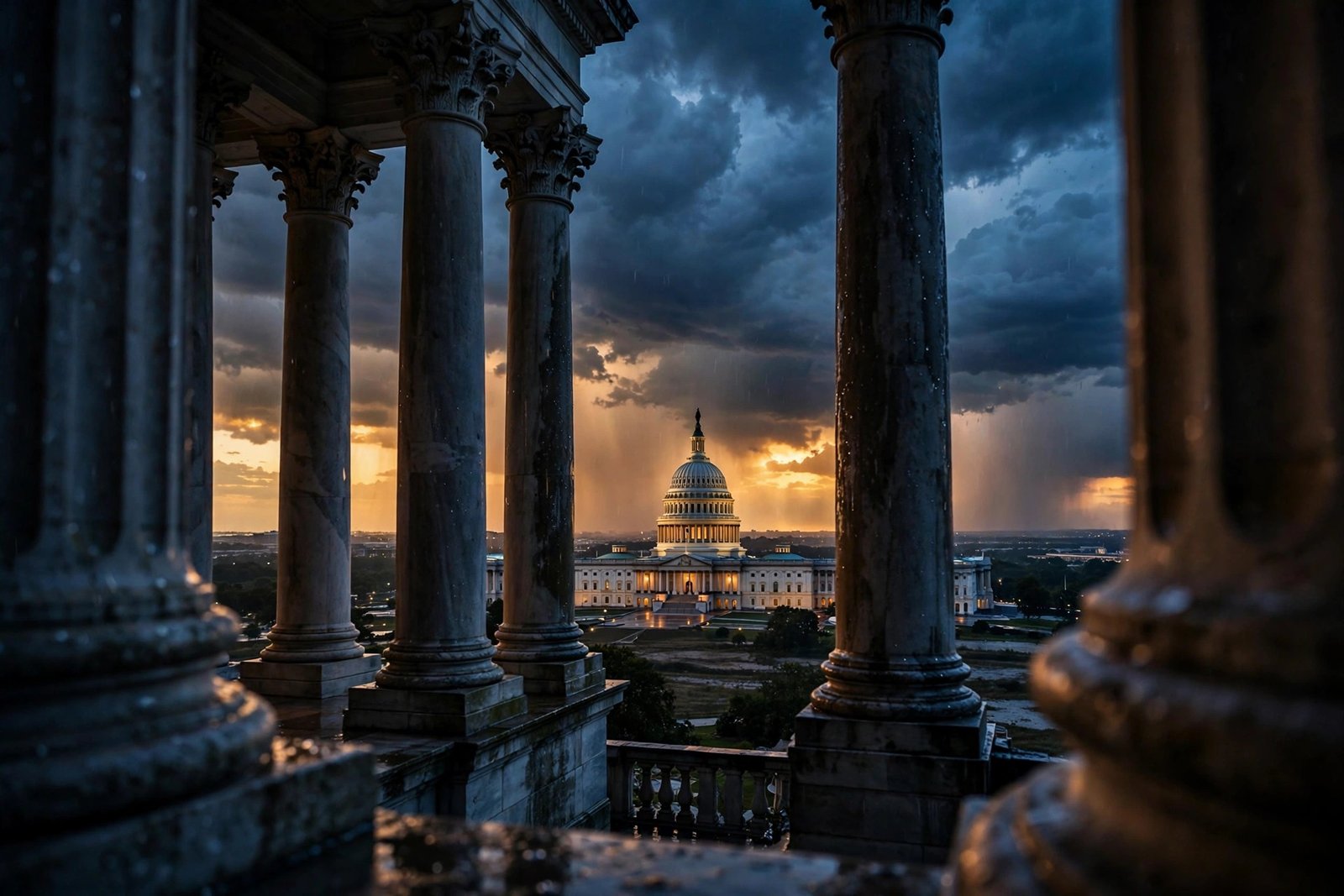 U.S. Capitol dome at dusk representing the Kirkland Ellis Trump deal probe over the $125 million agreement