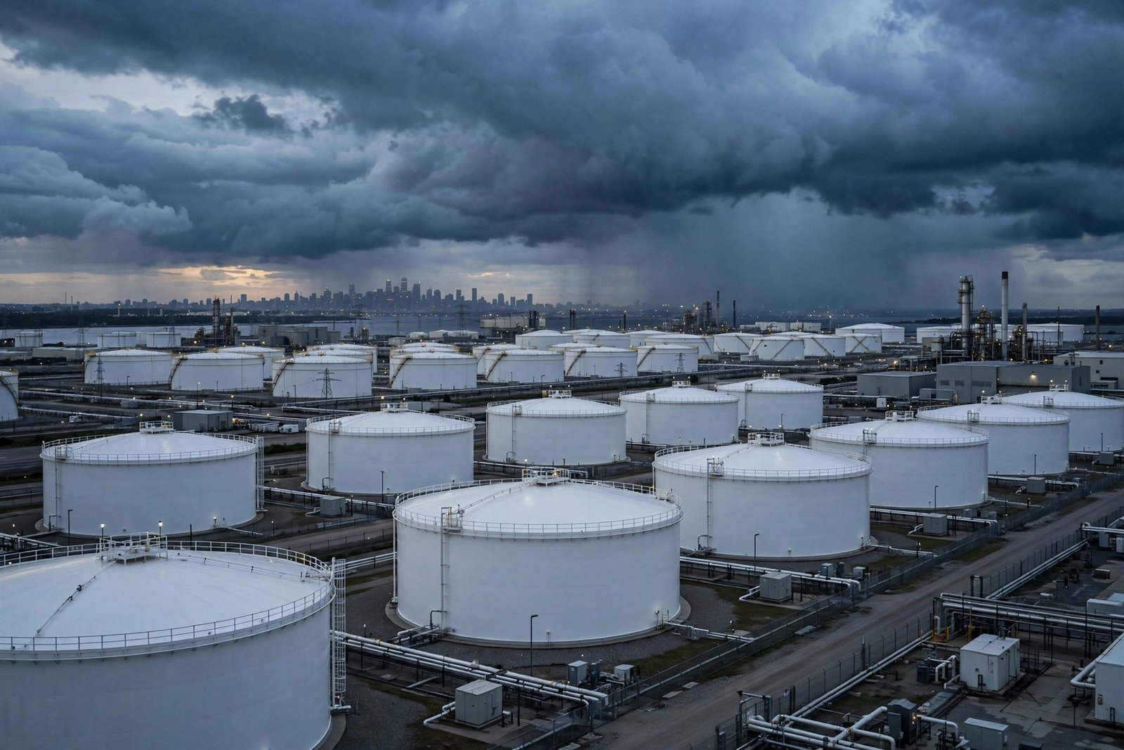 Ukraine drone attack on Russian oil terminal at dusk